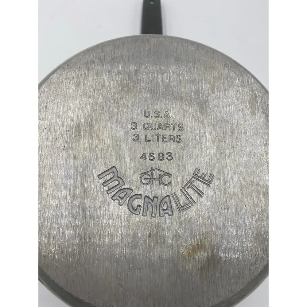 Vintage GHC Magnalite Aluminum 3 QT Sauce Pan Dual Spout 4683 With Lid Cajun